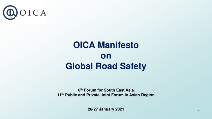 oica manifesto on global road safety