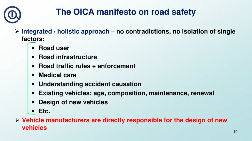 the oica manifesto on road safety