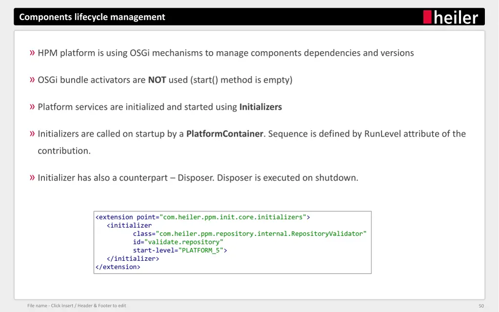 components lifecycle management