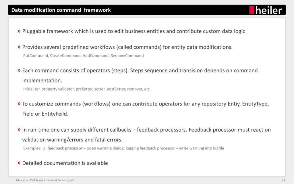 data modification command framework