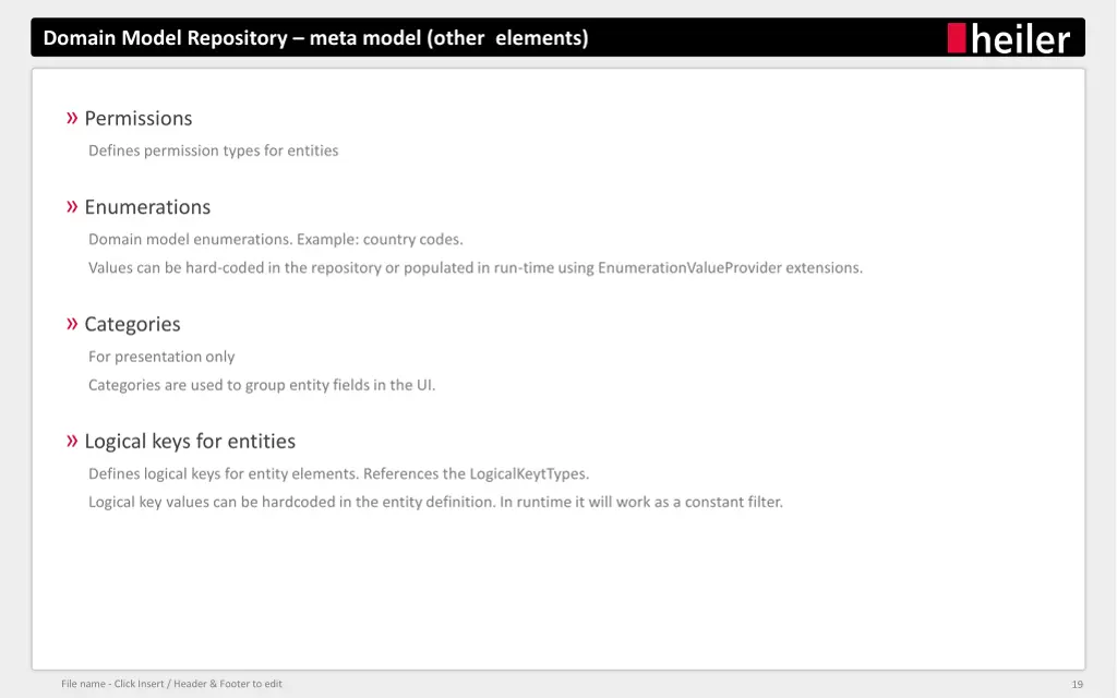 domain model repository meta model other elements