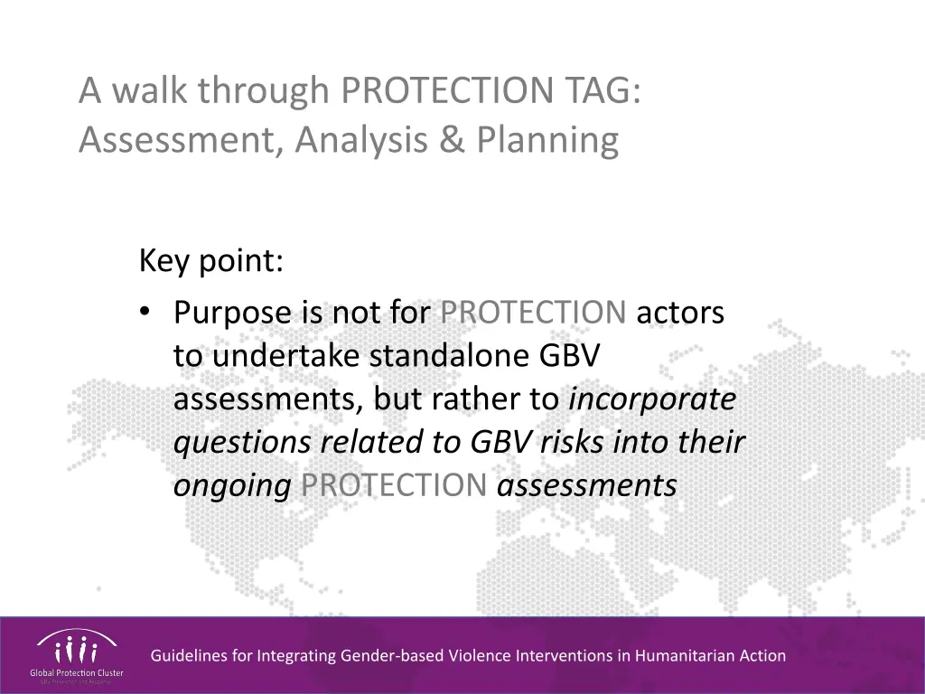 a walk through protection tag assessment analysis