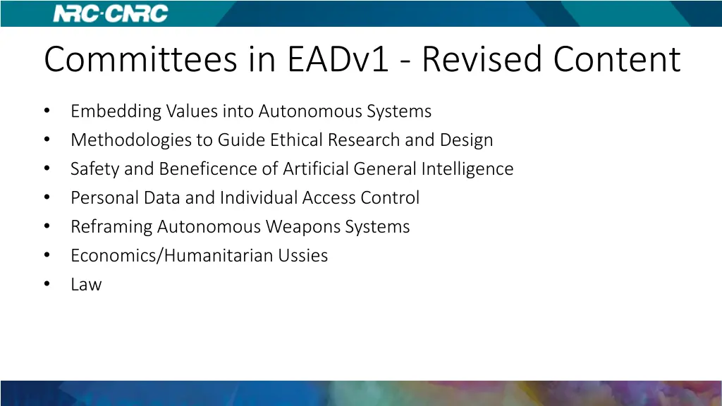 committees in eadv1 revised content