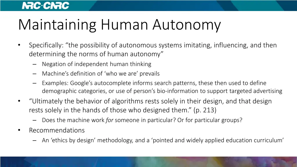 maintaining human autonomy 1