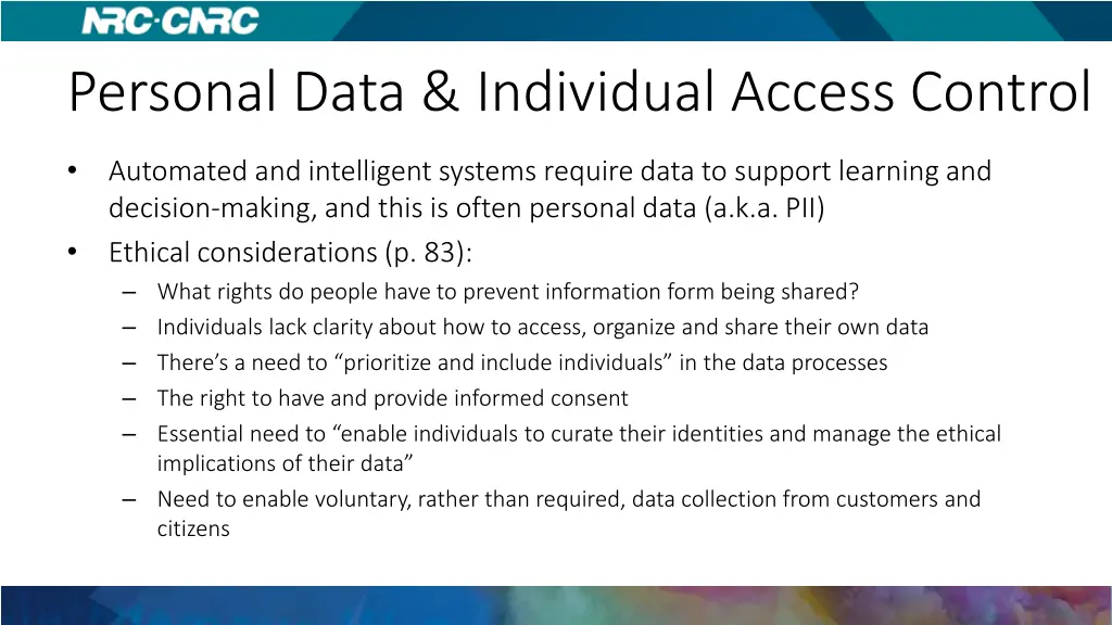personal data individual access control