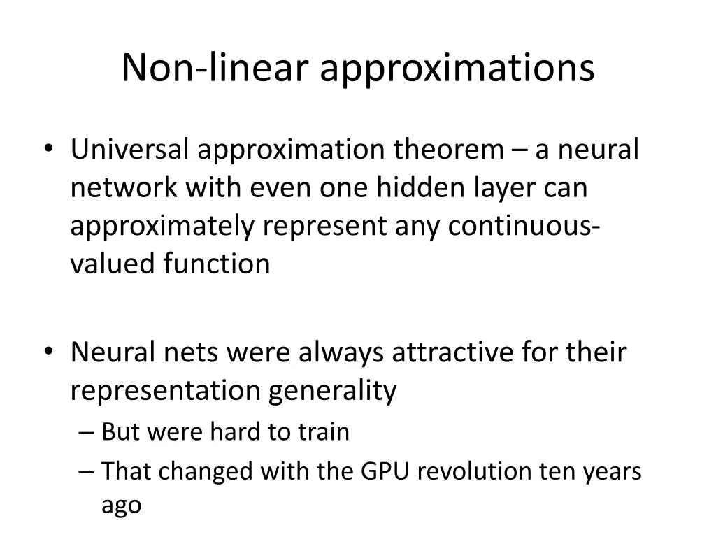 non linear approximations