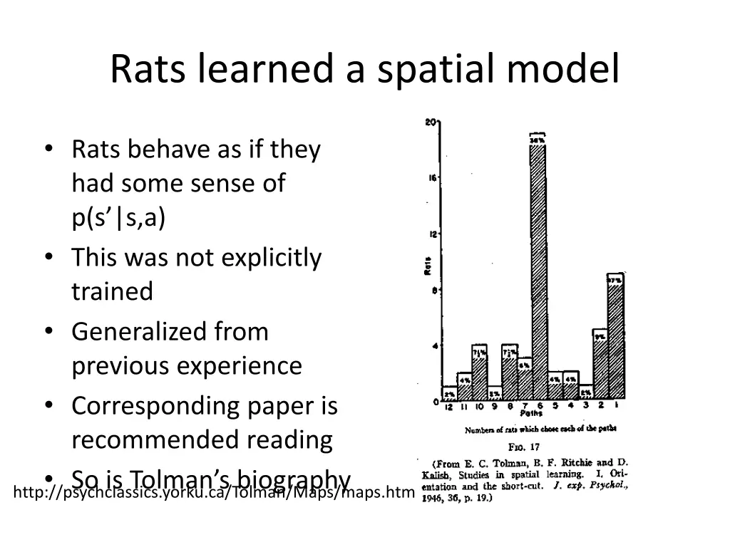 rats learned a spatial model
