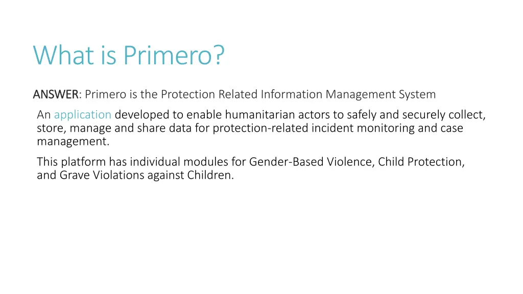 what is primero