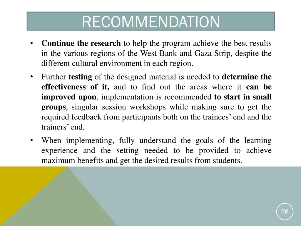 recommendation