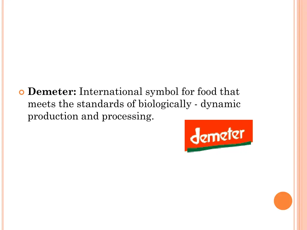 demeter international symbol for food that meets