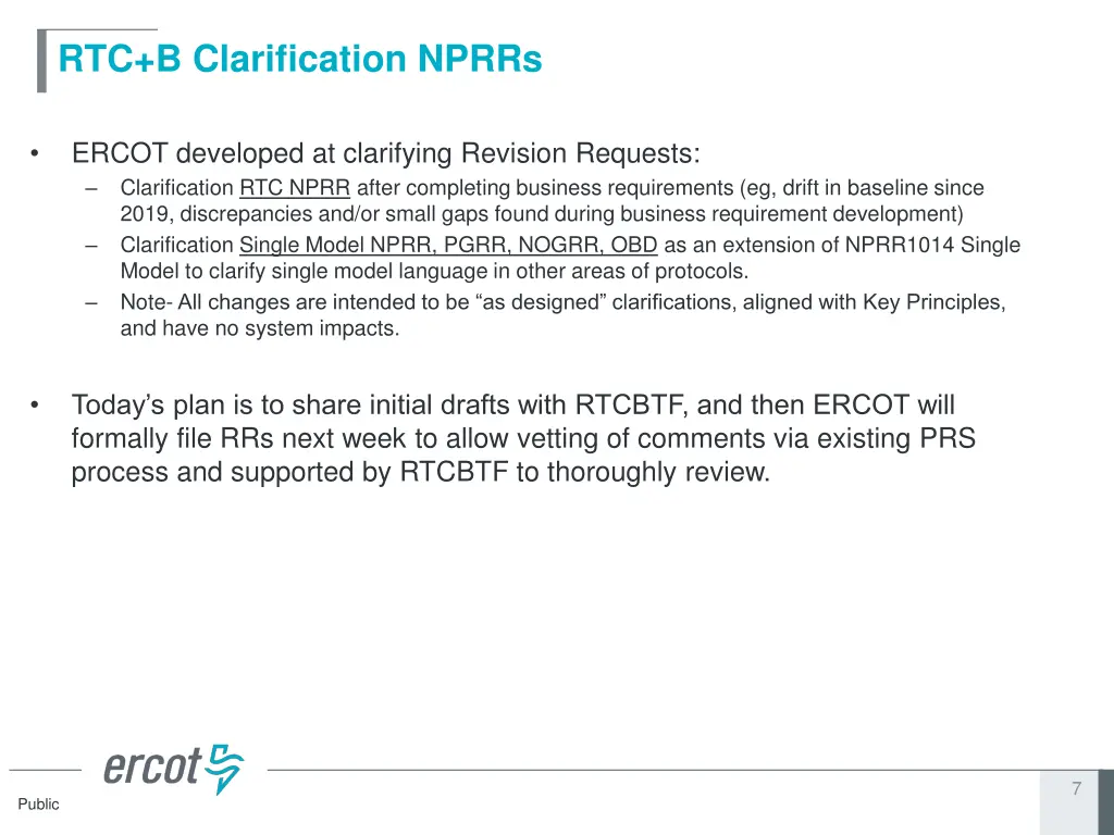 rtc b clarification nprrs