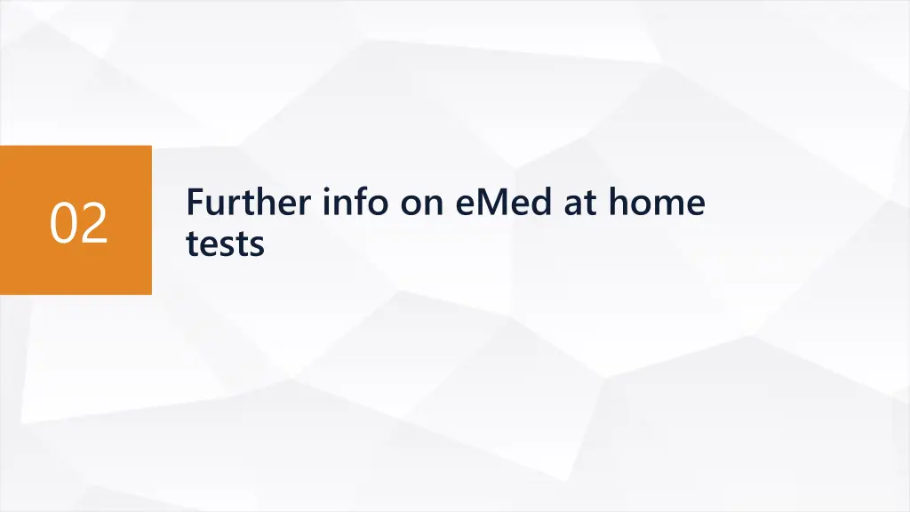 further info on emed at home tests