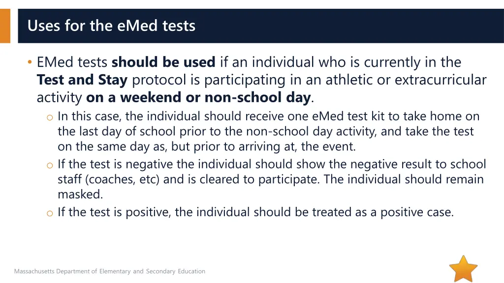 uses for the emed tests