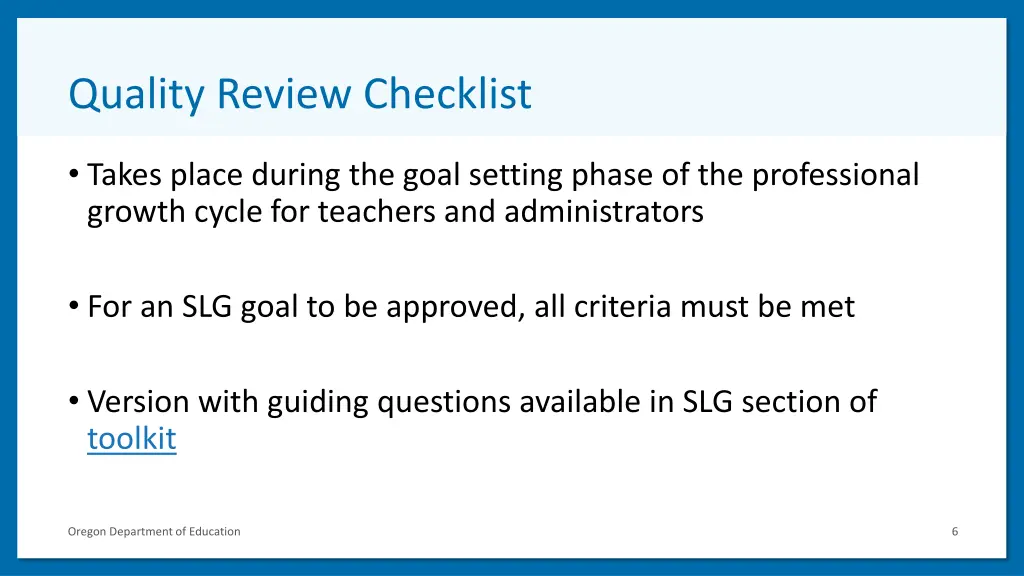 quality review checklist