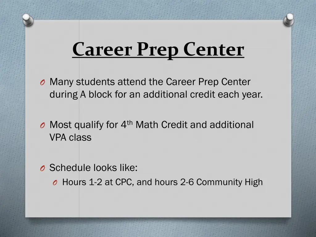 career prep center