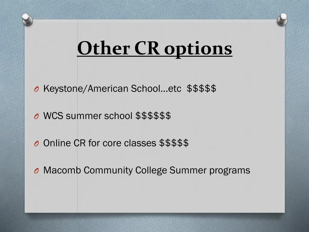 other cr options