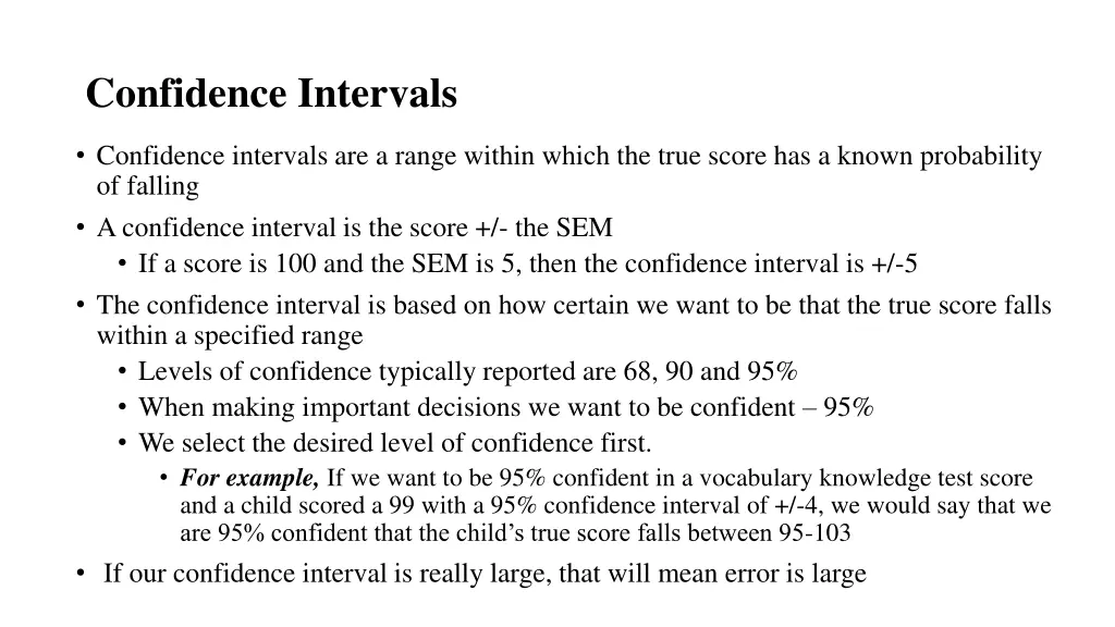 confidence intervals