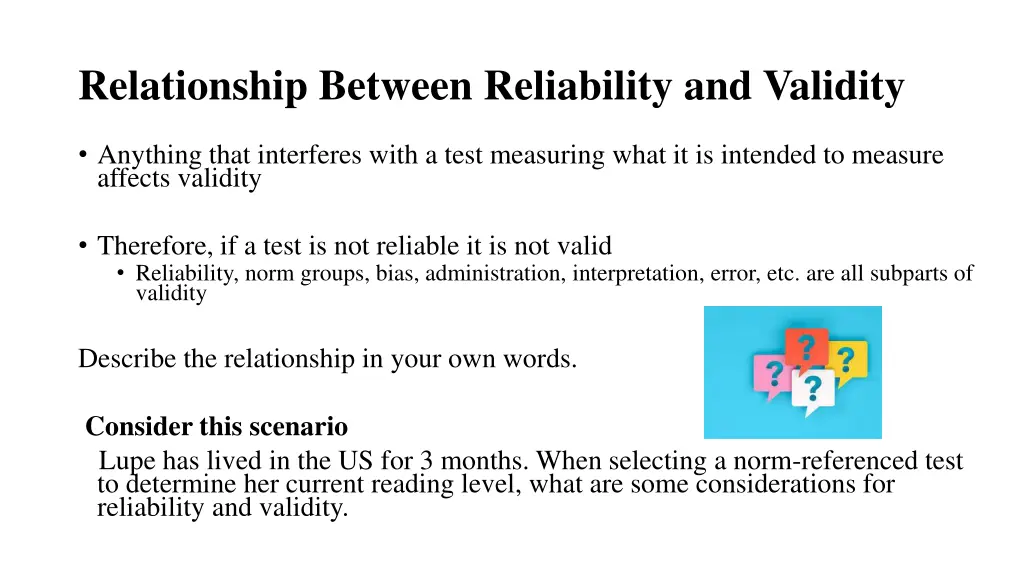 relationship between reliability and validity