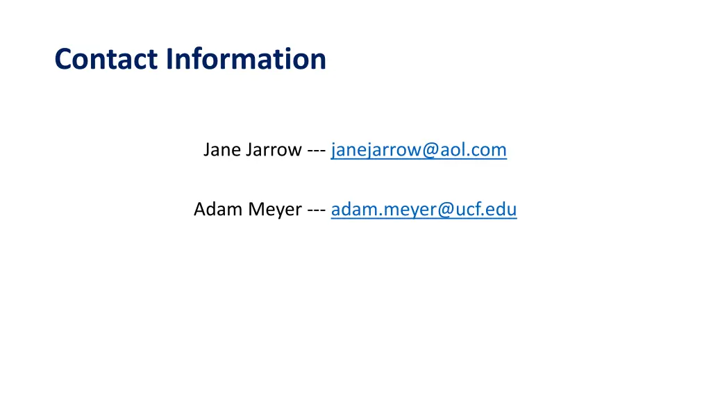 contact information