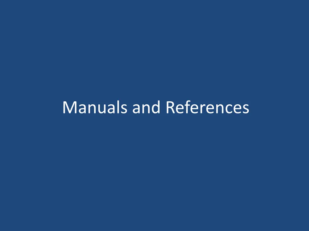 manuals and references