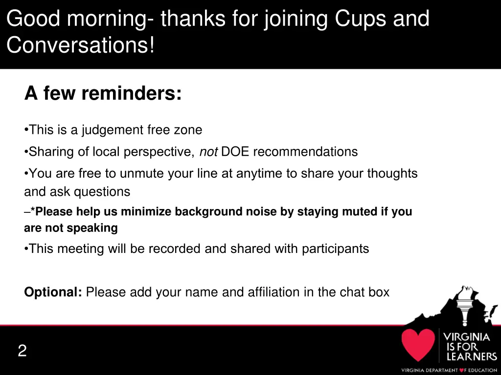 good morning thanks for joining cups