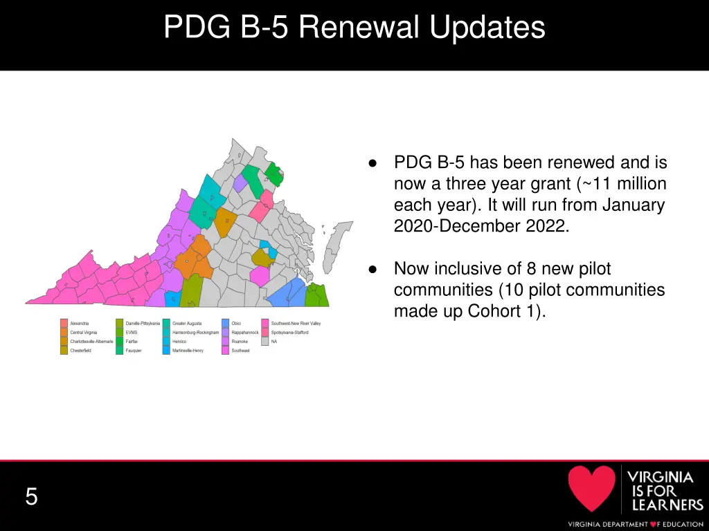 pdg b 5 renewal updates