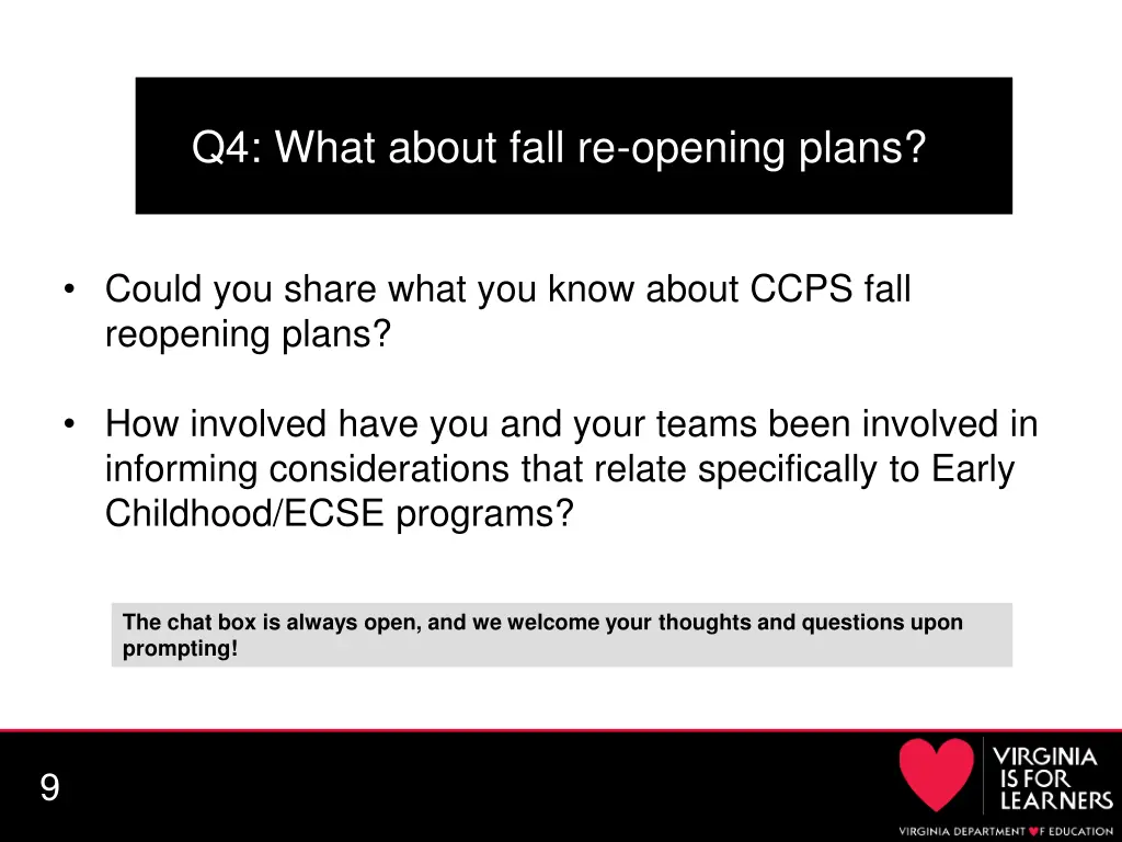 q4 what about fall re opening plans