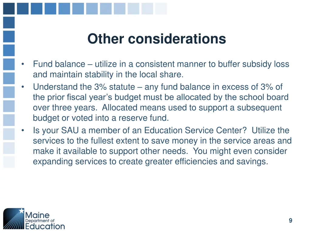 other considerations