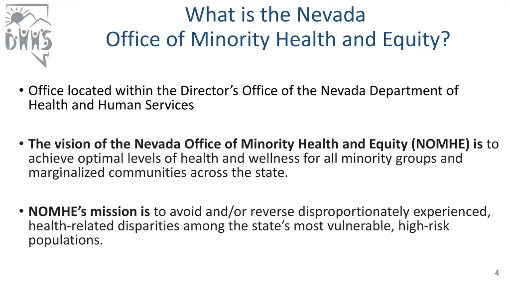 what is the nevada office of minority health