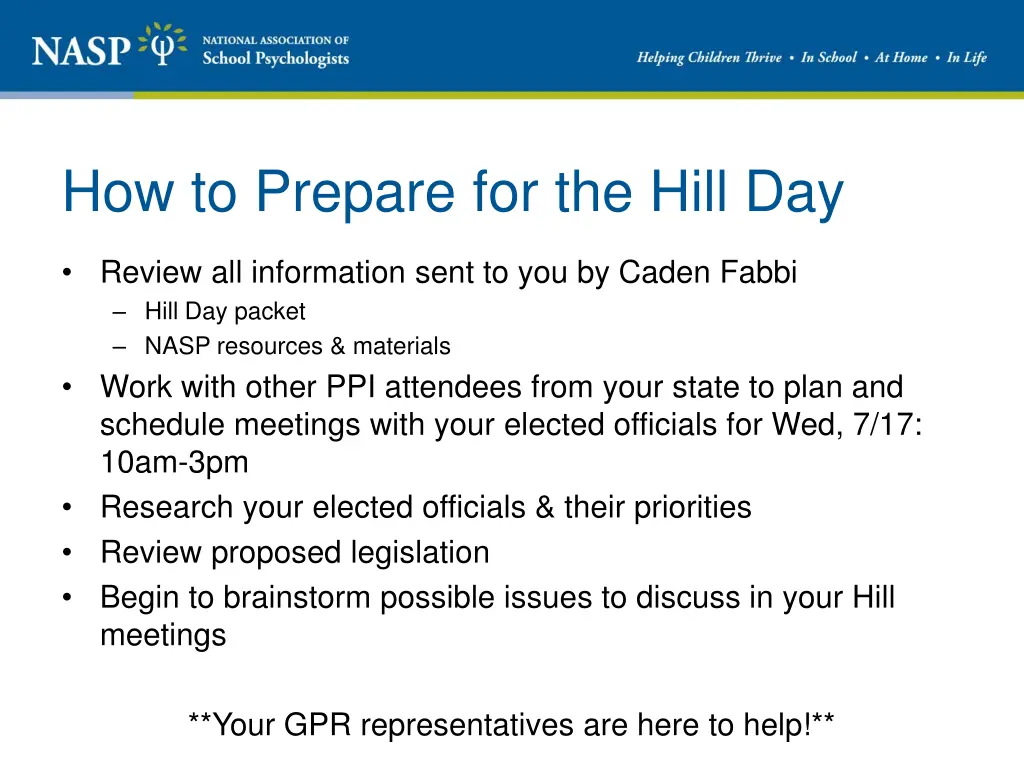 how to prepare for the hill day