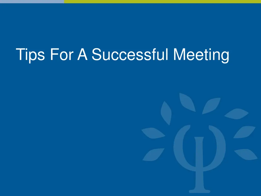 tips for a successful meeting
