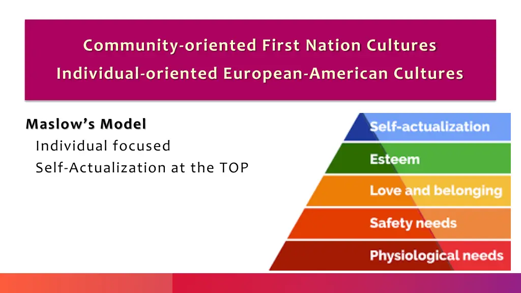 community oriented first nation cultures