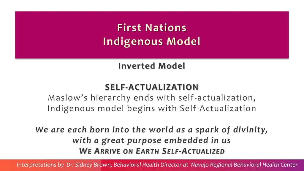 first nations indigenous model