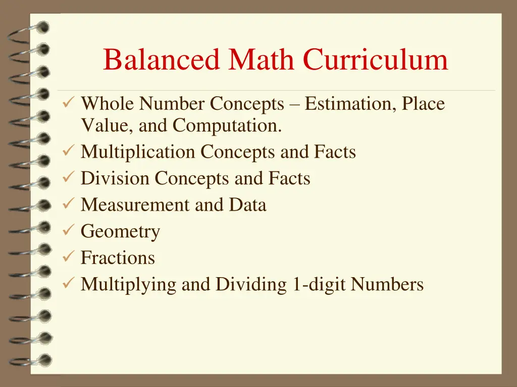 balanced math curriculum