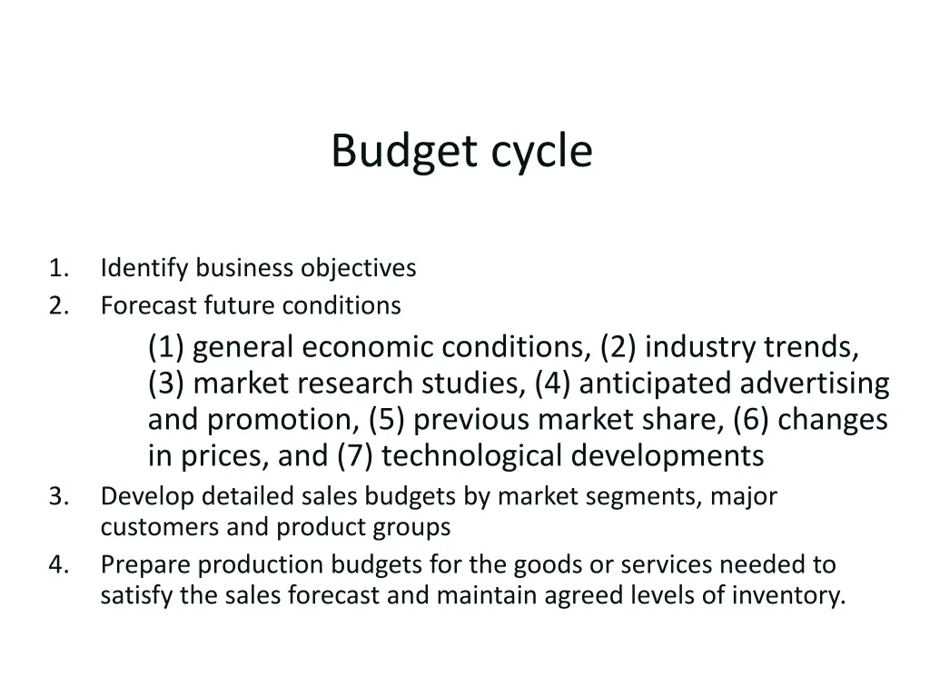 budget cycle