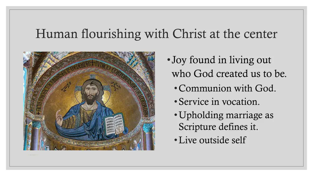 human flourishing with christ at the center