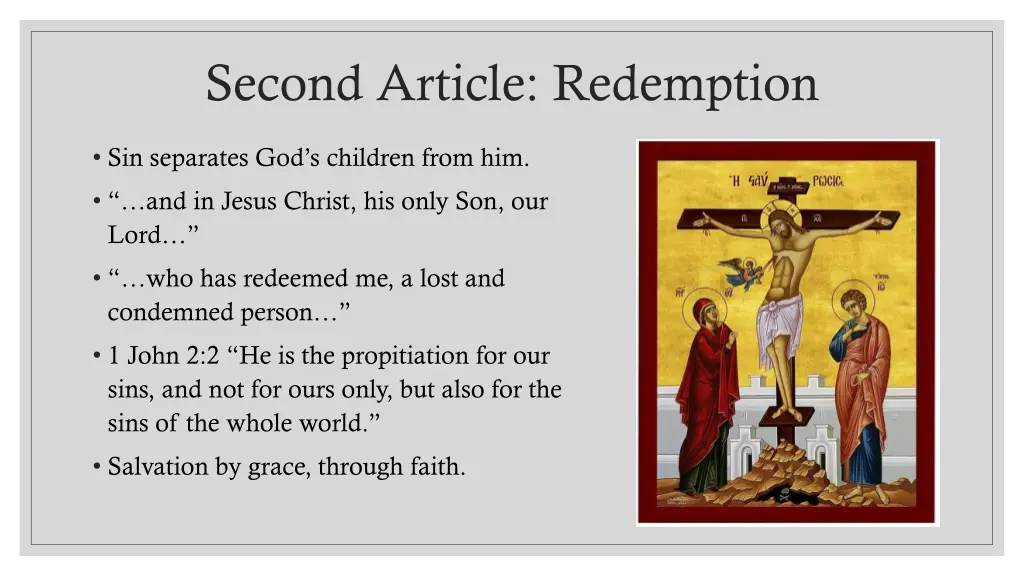 second article redemption