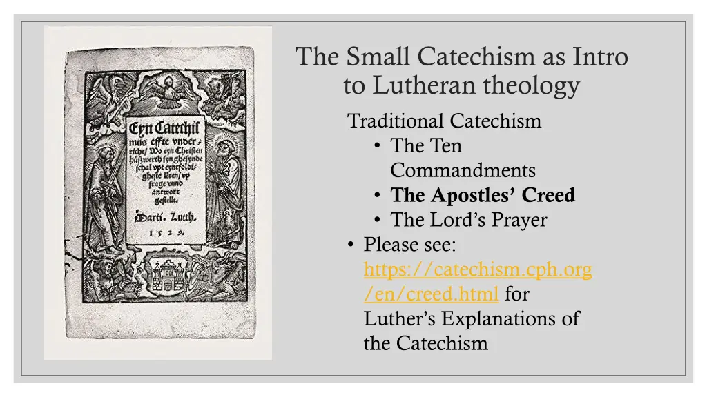 the small catechism as intro to lutheran theology