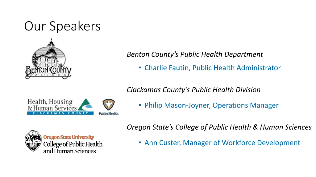 our speakers