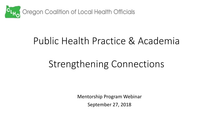 public health practice academia