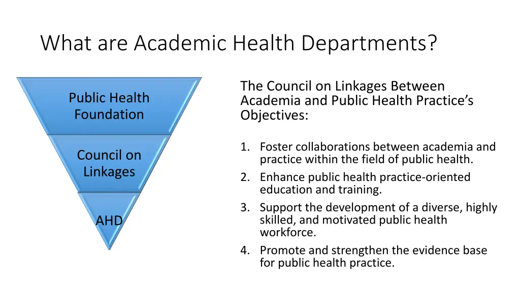what are academic health departments