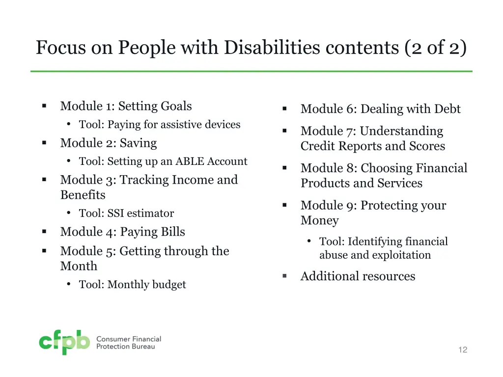 focus on people with disabilities contents 2 of 2