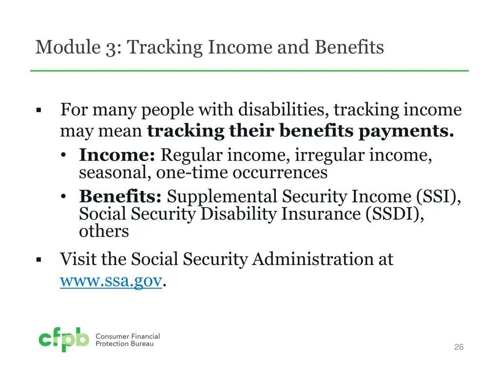 module 3 tracking income and benefits