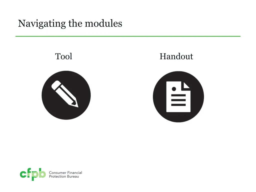 navigating the modules