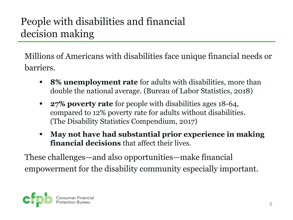 people with disabilities and financial decision