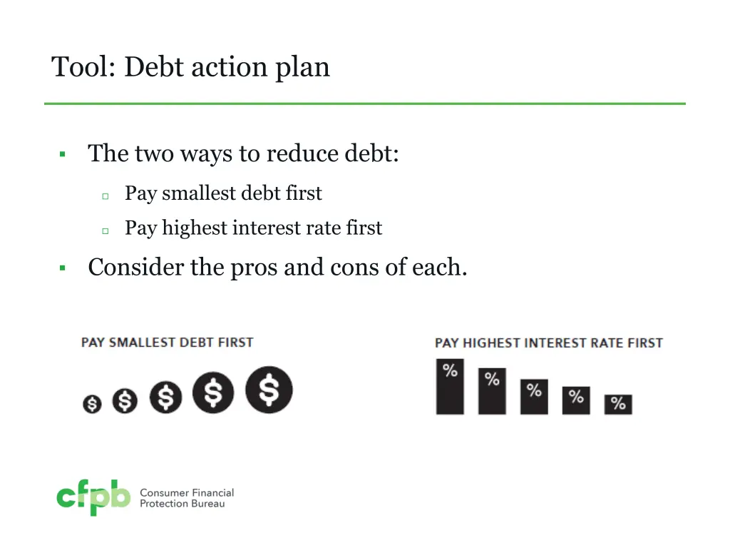 tool debt action plan