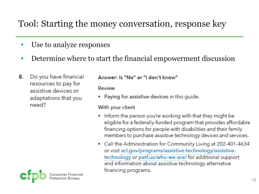 tool starting the money conversation response key