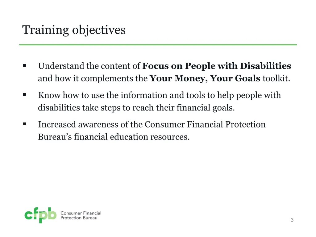training objectives