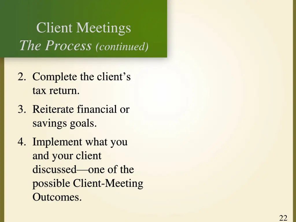 client meetings the process continued 1