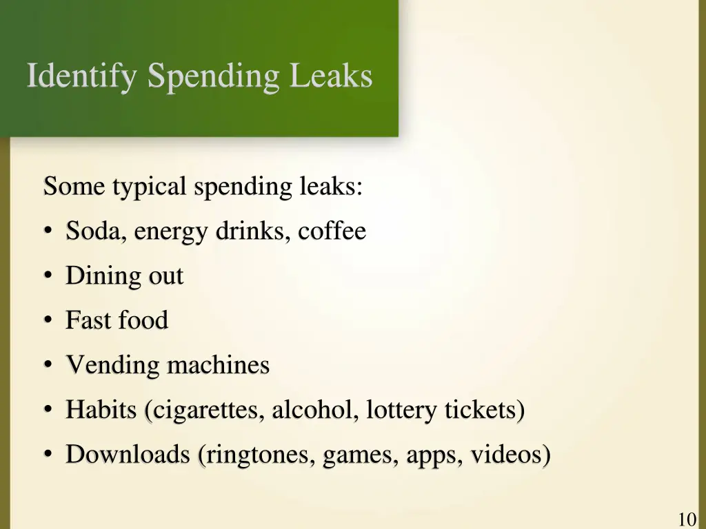 identify spending leaks